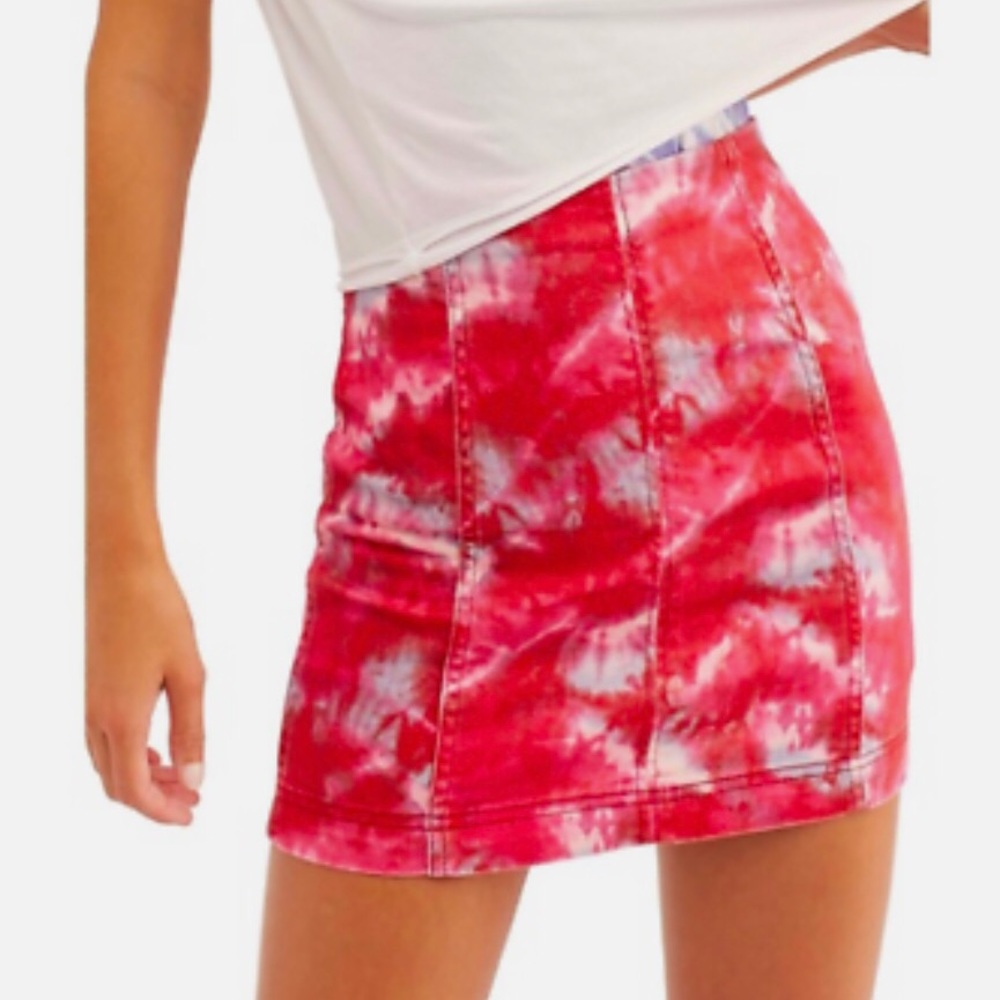 Free People Modern Femme Novelty Denim Skirt